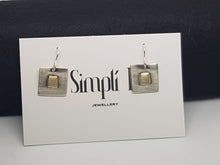 Sold! Sterling silver & 9ct gold square drop earrings