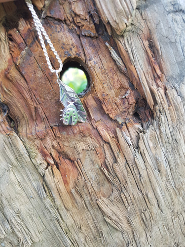 Sterling silver handcrafted ladybird pendant