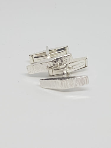 Sterling silver triangle prism cufflinks