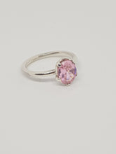 SOLD! Sterling silver ring with pink cubic zirconia