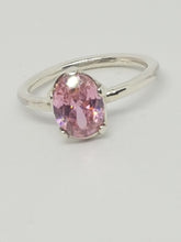 SOLD! Sterling silver ring with pink cubic zirconia