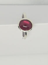 SOLD! Sterling silver ring with a ruby cabachon