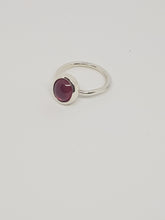 SOLD! Sterling silver ring with a ruby cabachon