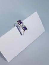 Sterling silver ring with purple& clear cubic zirconia
