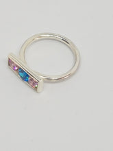 SOLD! Sterling silver with pink and blue cubic zirconia