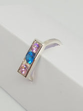 SOLD! Sterling silver with pink and blue cubic zirconia
