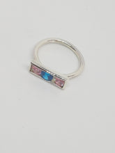 SOLD! Sterling silver with pink and blue cubic zirconia