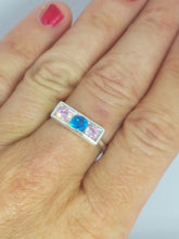 SOLD! Sterling silver with pink and blue cubic zirconia
