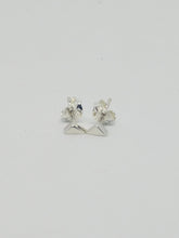 Tiny sterling silver 3d triangle stud earrings