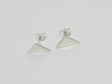 Sterling silver triangle stud earrings