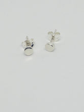 Sterling silver disc stud earrings