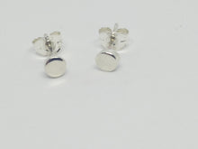 Sterling silver disc stud earrings