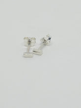 Sterling silver tiny rectangle stud earrings
