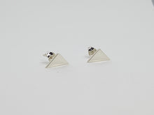 Sterling silver triangle stud earrings