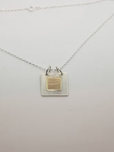 Sold!Sterling silver & 9ct gold square pendant
