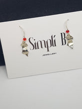 Sterling silver textured  "Holly & Berry" drop earrings