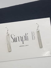 Sterling silver diagonally textured drop earrings