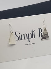 Sterling silver hammer textured triangle earrings