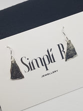 Sterling silver hammer textured triangle earrings