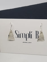 Sterling silver hammer textured triangle earrings