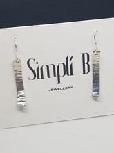 Sterling silver hammer textured & curved drop earrings