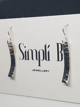Sterling silver hammer textured & curved drop earrings