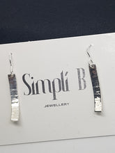Sterling silver hammer textured & curved drop earrings