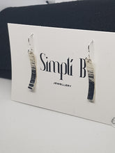 Sterling silver hammer textured & curved drop earrings