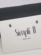 Sterling silver flat diamond shaped stud earrings