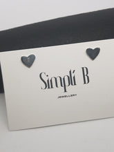 Sterling silver heart stud earrings