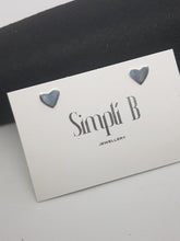 Sterling silver heart stud earrings