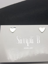 Sterling silver heart stud earrings