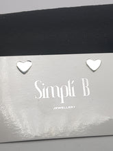 Sterling silver heart stud earrings