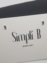 Sterling silver rectangular cuboid stud earrings
