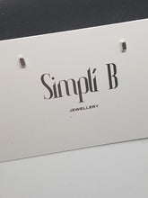 Sterling silver rectangular cuboid stud earrings