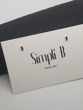 Sterling silver rectangular cuboid stud earrings