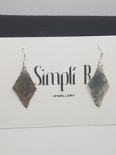 Sterling silver hammer textured long drop earrings