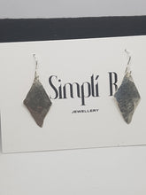 Sterling silver hammer textured long drop earrings