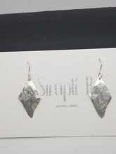 Sterling silver hammer textured long drop earrings