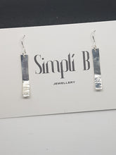 Sterling silver half hammer textured curved drop earrings