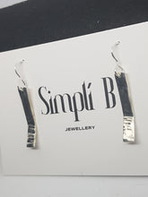 Sterling silver half hammer textured curved drop earrings