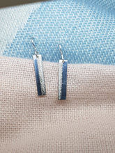 Sterling silver drop vertically textured earrings