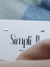 Tiny sterling silver 3d triangle stud earrings