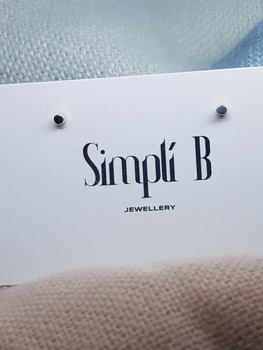 Sterling silver small cylindrical stud earrings