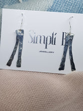 Sterling silver long hammered drop earrings