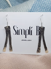 Sterling silver long hammered drop earrings