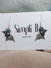 Sterling silver geometric butterfly drop earrings