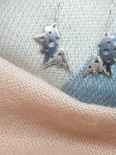 Sterling silver geometric butterfly drop earrings