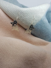 Sterling silver geometric butterfly drop earrings