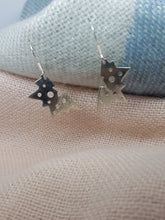 Sterling silver geometric butterfly drop earrings